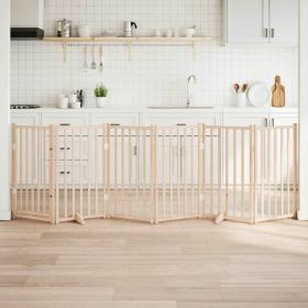 Dog Gate Set of 6 Solid fir wood Foldable Dog Gate Rectangular